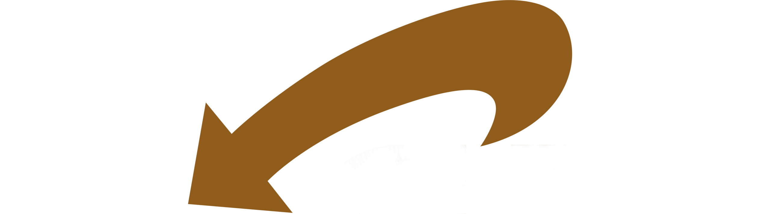 Kleiner, rückwärtsgewandter, brauner Pfeil